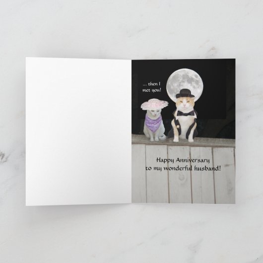 Funny Cats Jubileum voor mannen Kaart (Binnen)