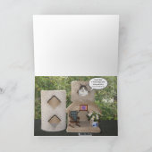 Funny Cats/Katten Happy Birthday Estranged Couple Kaart (Binnen)