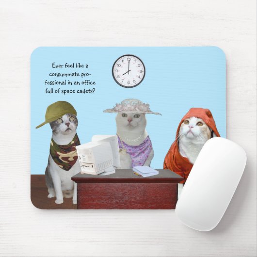 Funny Cats/Katten Kantoor Co-Workers Mousepad Muismat (Met muis)
