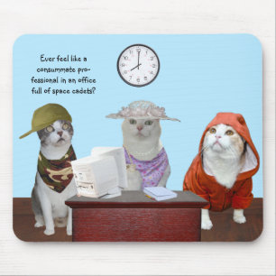 Funny Cats/Katten Kantoor Co-Workers Mousepad Muismat