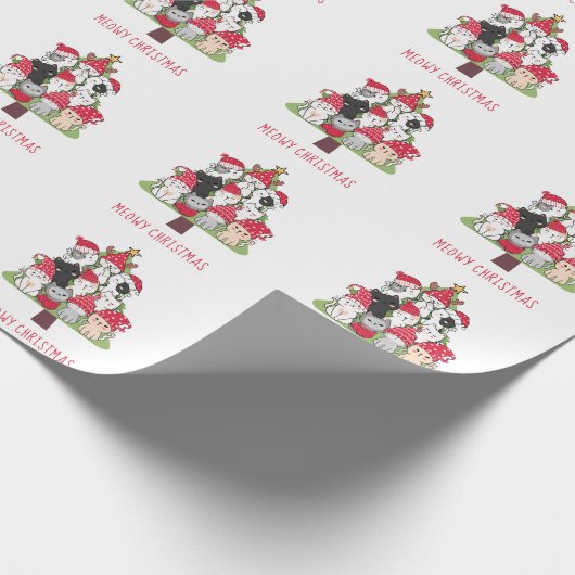 Funny Cats kerstboom Cadeaupapier (Hoek)