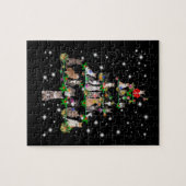 Funny Cats Kerstboom T-shirt Ornament Decor Gift Legpuzzel (Horizontaal)