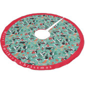 Funny cats kerstkousen geborsteld Polyester T Kerstboom Rok (Gekanteld)