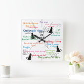 Funny Cats Kitty Cat Activity Vierkante Klok (Huis)