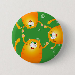 Funny cats, knop ronde button 5,7 cm
