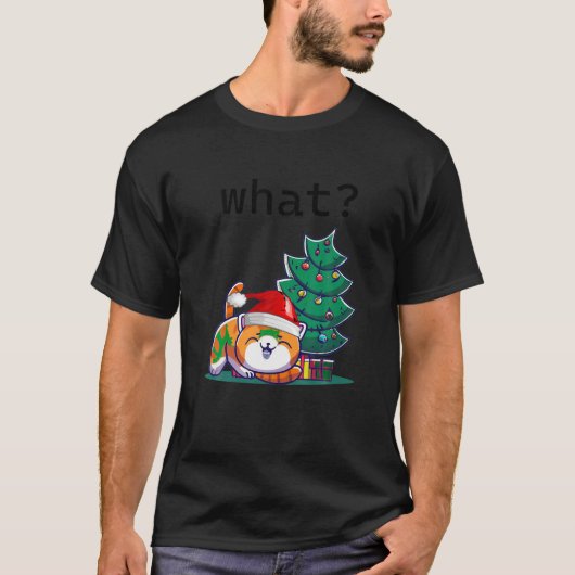 Funny Cats Lovers Shirt Kat Kerstboom Lichten (Voorkant)
