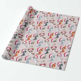 Funny Cats Merry Xmas  Kerstmis Cadeaupapier