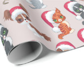 Funny Cats Merry Xmas  Kerstmis Cadeaupapier (Rol Hoek)