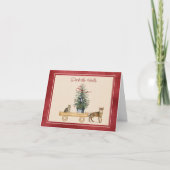 Funny Cats met een Wagon Holiday Kaart (Voorkant)