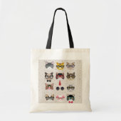 Funny Cats met Glasses Budget Canvas tas (Voorkant)