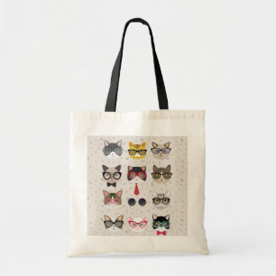 Funny Cats met Glasses Budget Canvas tas