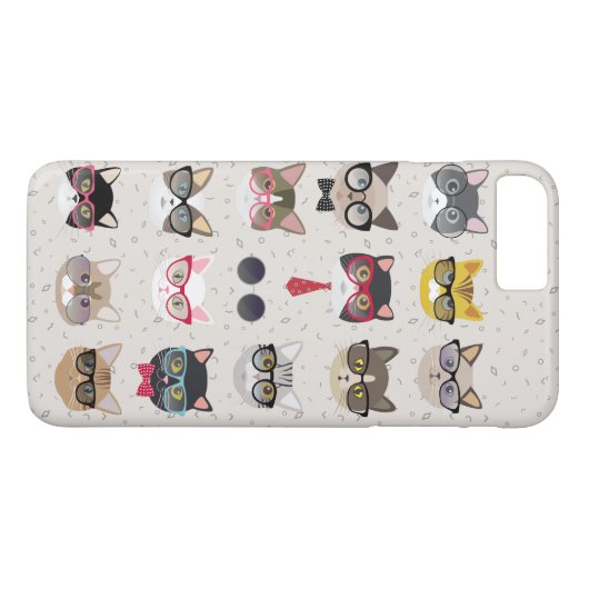 Funny Cats met Glasses iPhone 7 Plus Hoesje (Achterkant (Horizontaal))