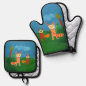 Funny Cats Ovenwant & Pannenlap Set (Voorkant / Achterkant)