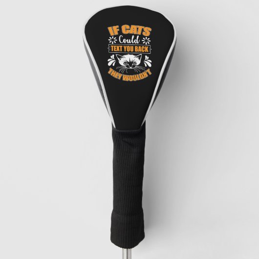 Funny Cats Owner Cat Funny Design Golfheadcover (Voorkant)