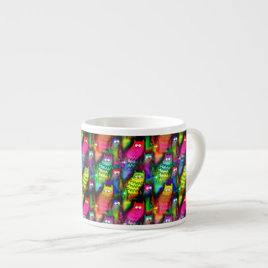 Funny Cats Pattern-54578 Espresso Kop (Voorkant rechts)