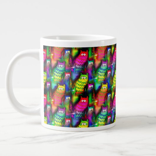 Funny Cats Pattern-54578 Grote Koffiekop (Links)
