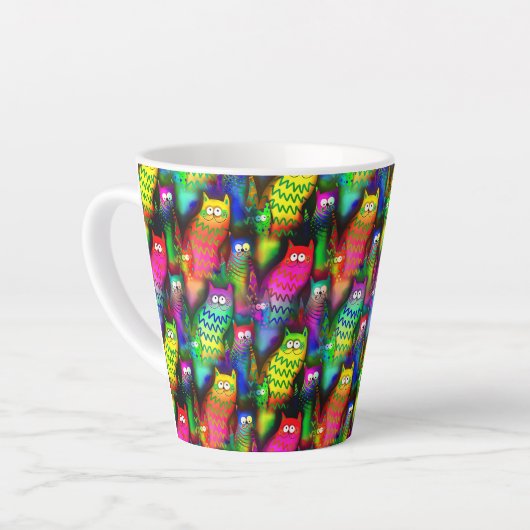 Funny Cats Pattern-54578 Latte Mok (Linkerhoek)