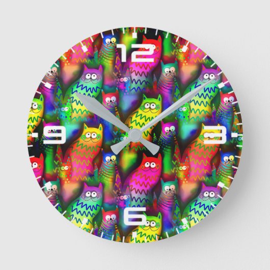 Funny Cats Pattern-54578 Ronde Klok (Voorkant)