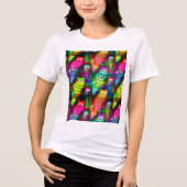 Funny Cats Pattern-54578 Tri-Blend Shirt (Voorkant)