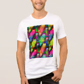 Funny Cats Pattern-54578 Tri-Blend Shirt (Voorkant)