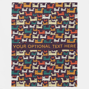 Funny Cats Pattern aangepaste tekstdekens Fleece Deken