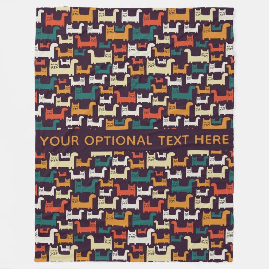 Funny Cats Pattern aangepaste tekstdekens Fleece Deken (Voorkant)
