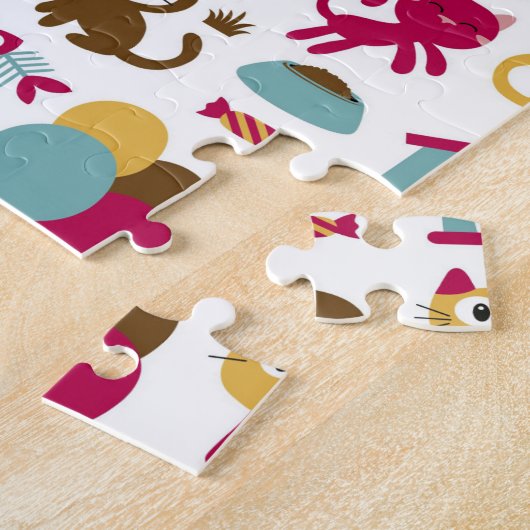 Funny Cats Pattern Legpuzzel (Zijkant)