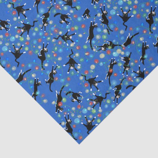 Funny Cats Play in kerstlampjes Tissuepapier (Detail)