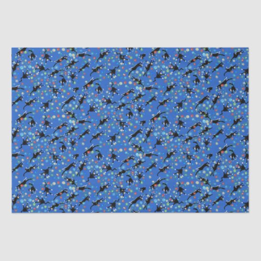 Funny Cats Play in kerstlampjes Tissuepapier (Voorkant)