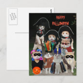 Funny Cats Prowling op Halloween Briefkaart (Voorkant / Achterkant)