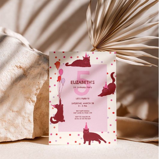 Funny Cats Purrfect Birthday Party Kaart