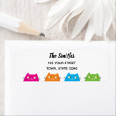 Funny Cats Return Address Etiket (Insitu)
