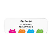 Funny Cats Return Address Etiket (Voorkant)