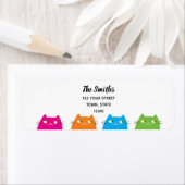 Funny Cats Return Address Etiket (Insitu)