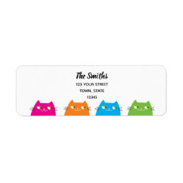 Funny Cats Return Address Etiket
