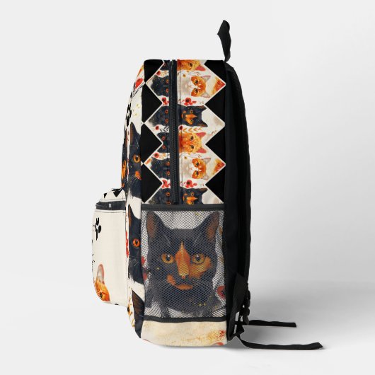 Funny Cats Schattige Retro Cat Lover Bedrukte Rugzak (Rechts)