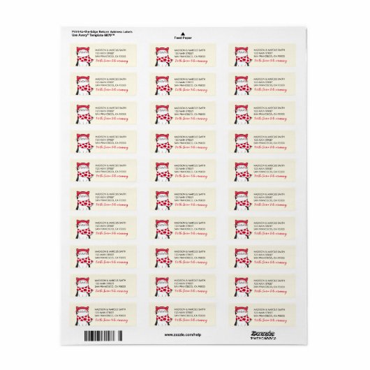 Funny Cats Season be Merry Holiday Greeting Etiket (Full Sheet)