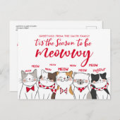 Funny Cats Season to be Merry Holiday Greeting Briefkaart (Voorkant / Achterkant)