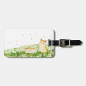 Funny Cats Singing under Cherry Blossom Bagagelabel (Voorkant horizontaal)