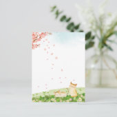 Funny Cats Singing under Cherry Blossom Feestdagenkaart (Staand voorkant)