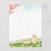 Funny Cats Singing under Cherry Blossom Feestdagenkaart (Voorkant)