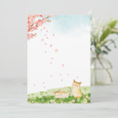 Funny Cats Singing under Cherry Blossom Feestdagenkaart (Staand voorkant)