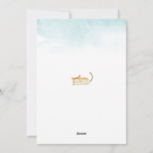 Funny Cats Singing under Cherry Blossom Feestdagenkaart (Achterkant)