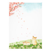 Funny Cats Singing under Cherry Blossom Foto Afdruk (Voorkant)