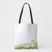 Funny Cats Singing under Cherry Blossom Tote Bag (Voorkant)