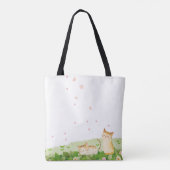Funny Cats Singing under Cherry Blossom Tote Bag (Achterkant)