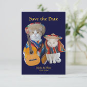 Funny Cats South of the Border Wedding Save the Da Date (Staand voorkant)