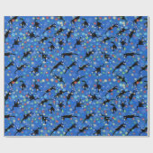 Funny Cats Tangle in kerstlampjes Cadeaupapier (Vlak)