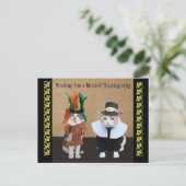 Funny Cats Thanksgiving Feestdagenkaart (Staand voorkant)