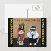 Funny Cats Thanksgiving Feestdagenkaart (Voorkant / Achterkant)